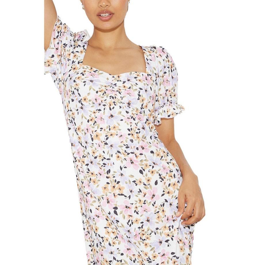 Dorothy Perkins Abito Midi Scollo a Cuore Maniche a Sbuffo  