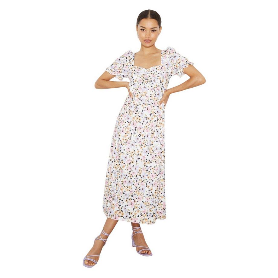 Dorothy Perkins Abito Midi Scollo a Cuore Maniche a Sbuffo  