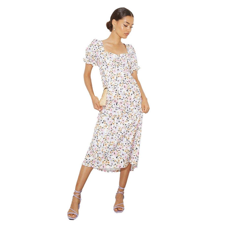 Midikleid Herzausschnitt Puffärmel