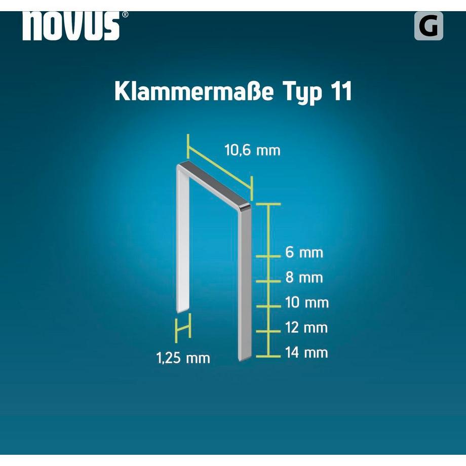 Novus Flachdrahtklammern G 11 1200 Stk. Kartonverpackung  