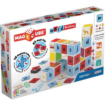 Magicube Word Building 16 Magnetwürfel für Konstruktionen + 63 clip Baukasten Lernspielzeug