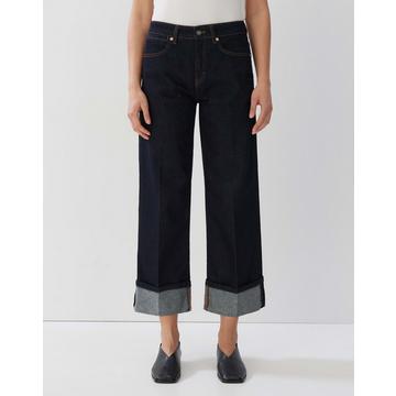 Cropped Wide Jeans Cellma turn up gerader Schnitt