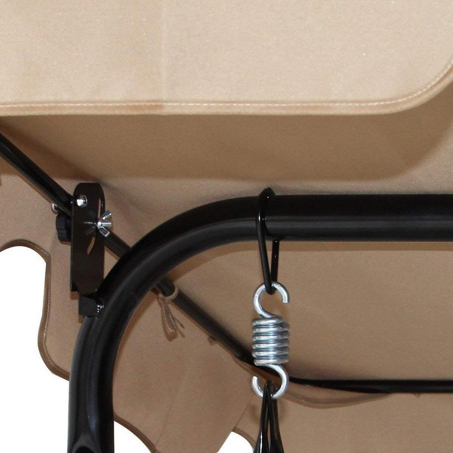 Northix Hollywoodschaukel Gartenschaukel Schaukelbank Gartenliege mit Sonnendach 3-Sitzer-braun  