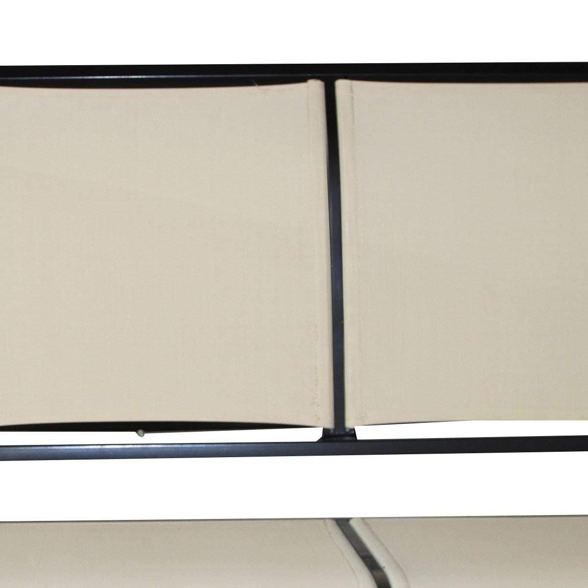 Northix Altalena da giardino Hollywood, altalena, panca, lettino da giardino con tettoia parasole, 3 posti, marrone  