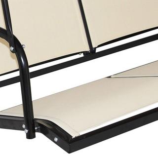 Northix Altalena da giardino Hollywood, altalena, panca, lettino da giardino con tettoia parasole, 3 posti, marrone  