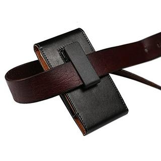 Cover-Discount  Universel - sacoche ceinture cuir 360° pivotante L verticale noire 