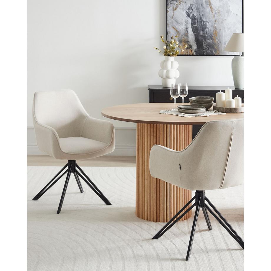 Beliani Esszimmerstuhl 2er Set aus Stoff  JODAR  