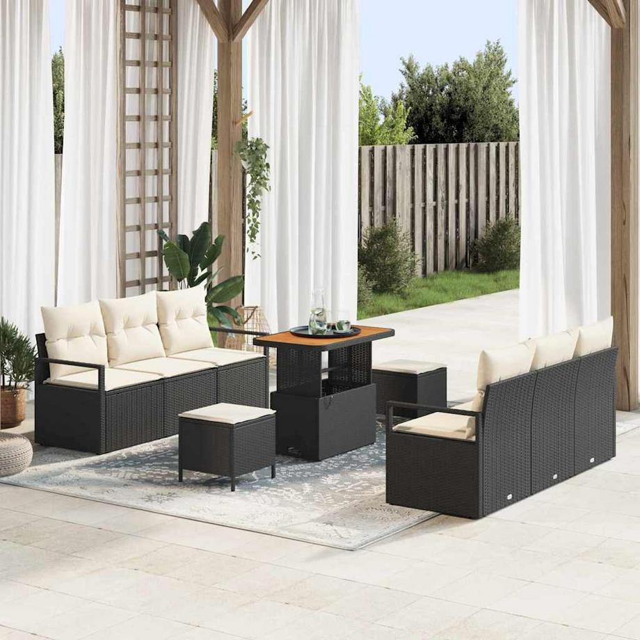 VidaXL Ensemble de canapé de jardin poly rattan  