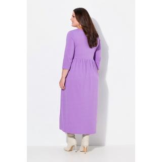 Ulla Popken Jerseykleid A-Linie Carrée-Ausschnitt 3/4-Arm  