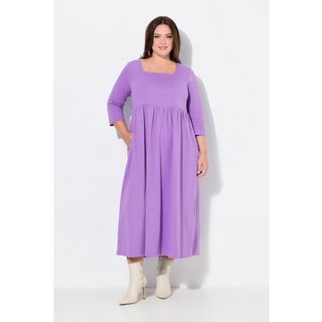 Jerseykleid, A-Linie, Carree-Ausschnitt, 3/4-Arm
