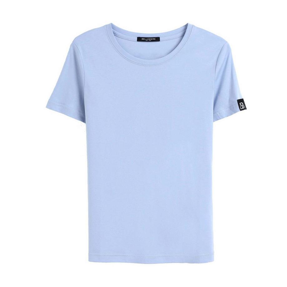 T-shirt girocollo in cotone, vestibilità slim, 160 g