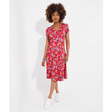 Vintage-Jersey-Kleid mit Blumenmuster