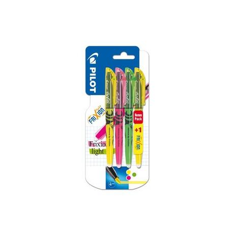 Pilot Pilot FriXion Light marqueur 4 pièce(s) Pointe biseautée Vert, Rose, Jaune  