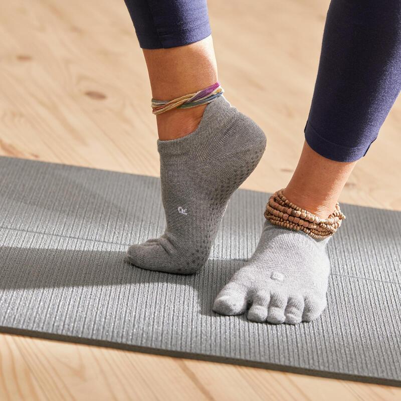 KIMJALY Rutschfeste Yoga Zehensocken  