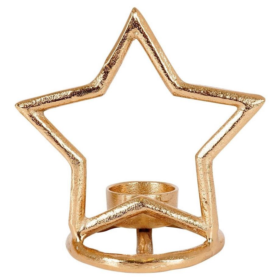 B2X  Sternförmiger Kerzenhalter aus Aluminium für Teelichter 