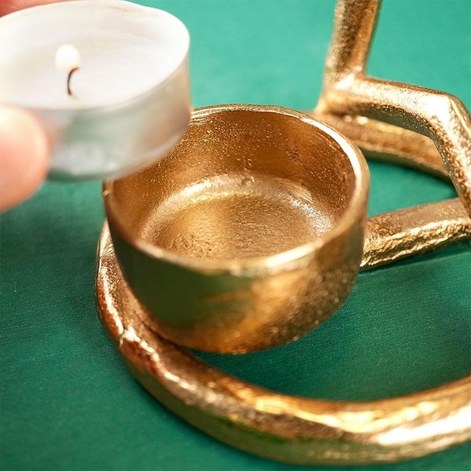 B2X  Sternförmiger Kerzenhalter aus Aluminium für Teelichter 