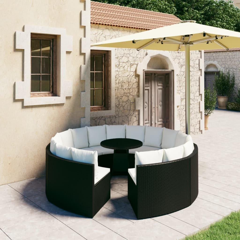 VidaXL set divani da giardino Polirattan  