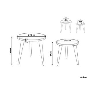 Beliani Set di 2 tavolini en Legno di mango Classico RANJA  