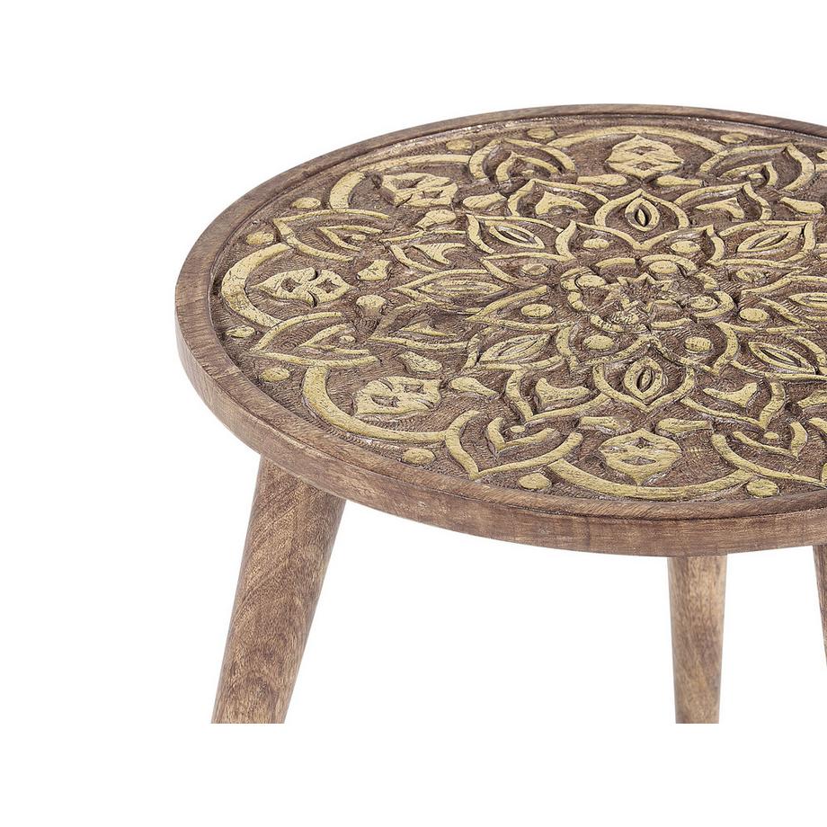 Beliani Lot de 2 tables d'appoint en Manguier Traditionnel RANJA  