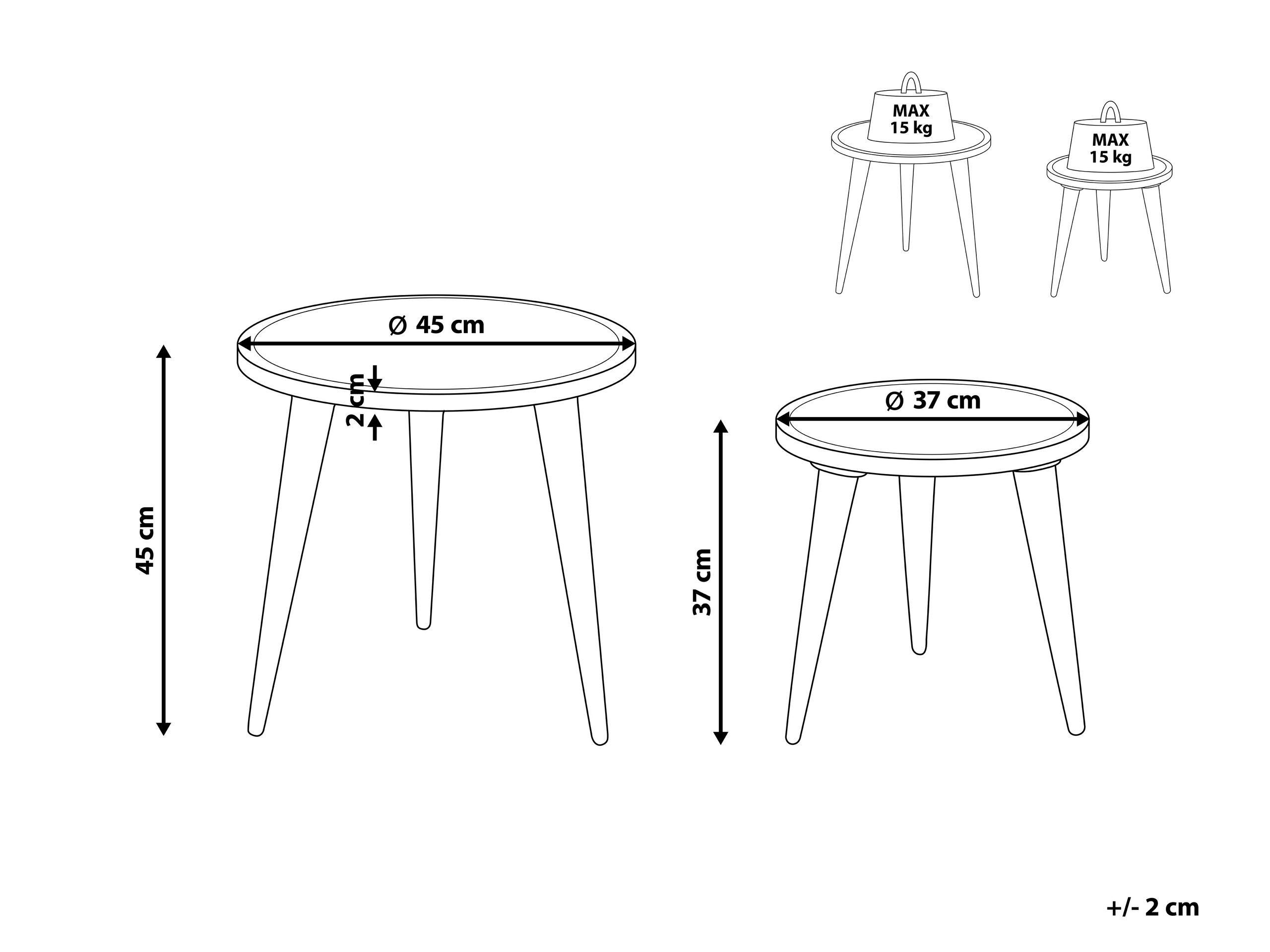 Beliani Ensemble de tables en Manguier Traditionnel RANJA  