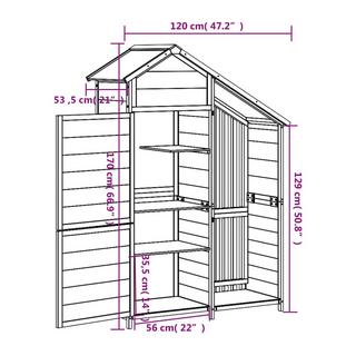 VidaXL Remise à outils de jardin bois de pin  