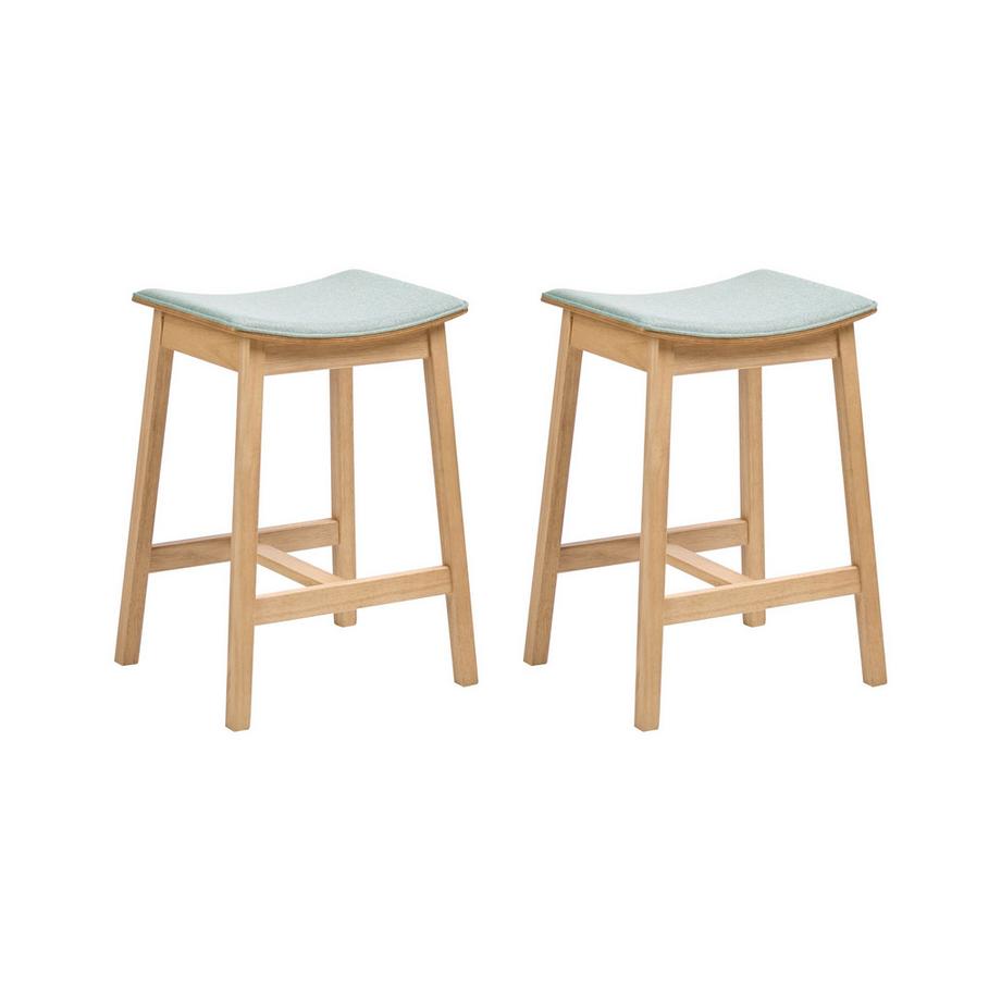 Set mit 2 Barhockern aus Gummibaumholz Minimalistisch DIXON