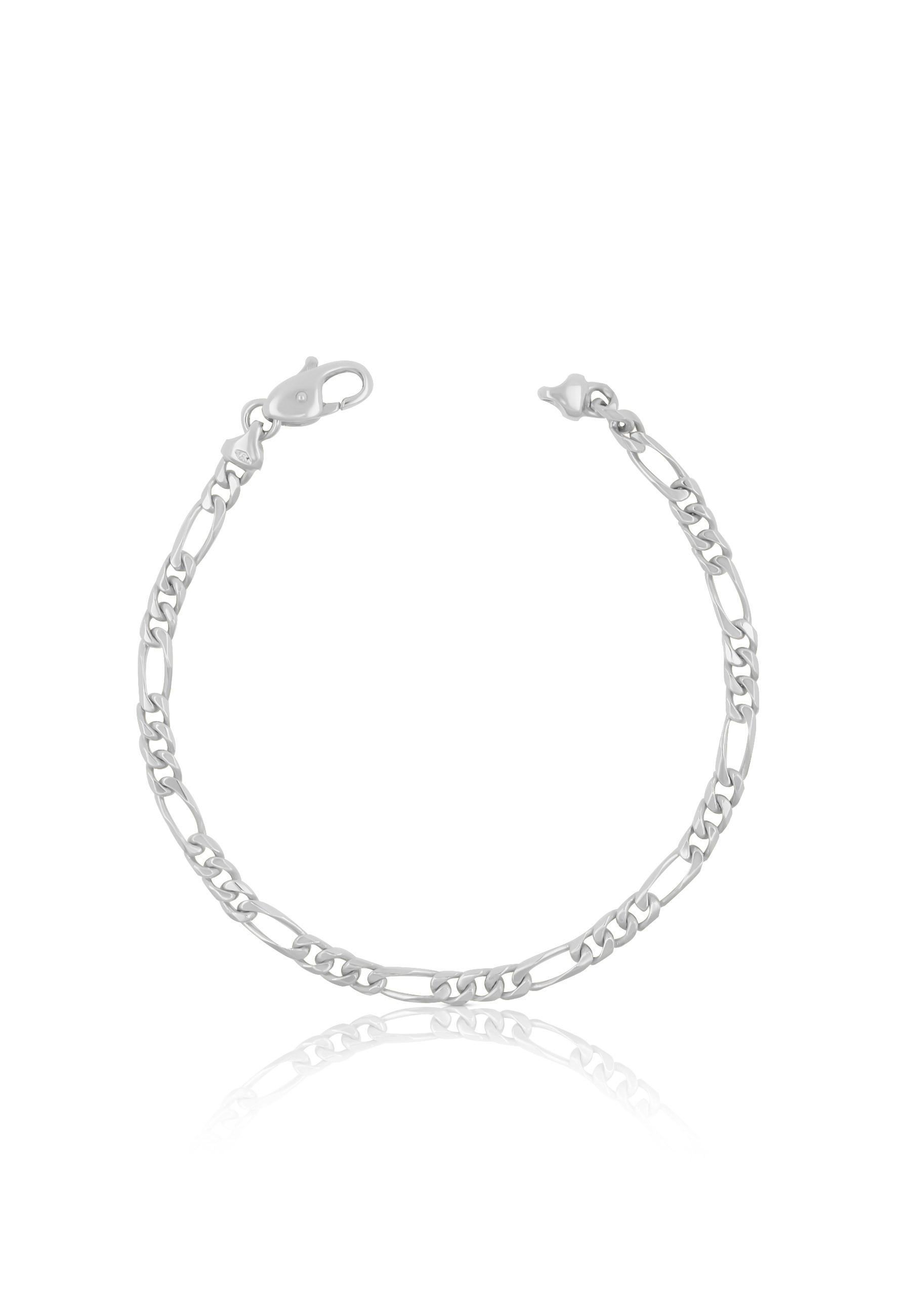 MUAU Schmuck  Bracelet Figaro Weissgold 375, 22cm, 4mm 