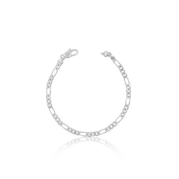 Bracelet figaro en or blanc 375, 22cm, 4mm