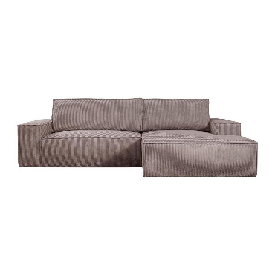 Vente-unique Ecksofa mit Schlaffunktion Kord Ecke Rechts Rosa AMELIA von PASCAL MORABITO  