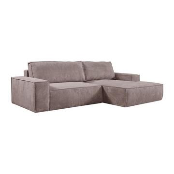 Ecksofa mit Schlaffunktion Kord Ecke Rechts Rosa AMELIA von PASCAL MORABITO
