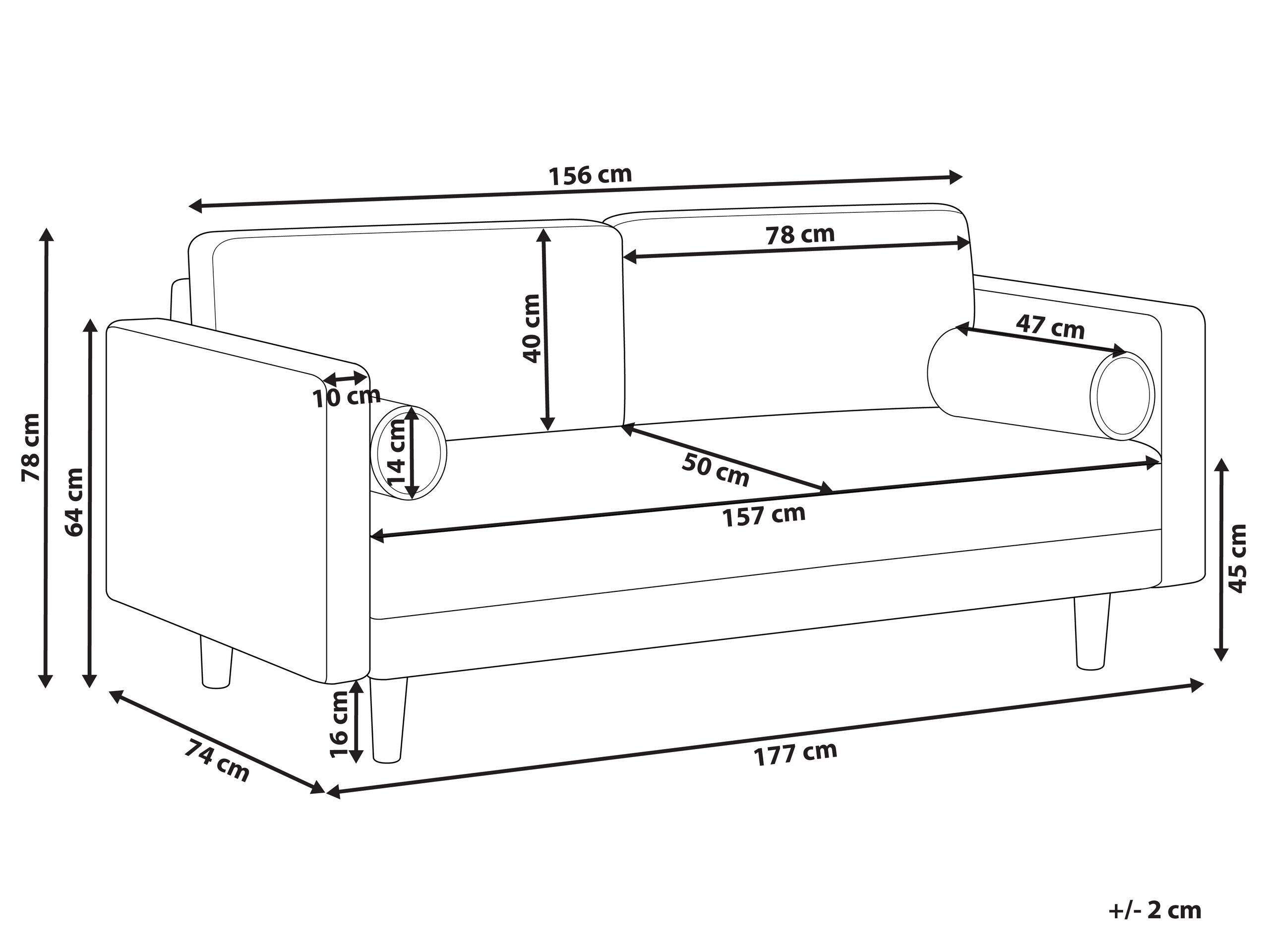 Beliani 3 Sitzer Sofa aus Polyester Retro NURMO  