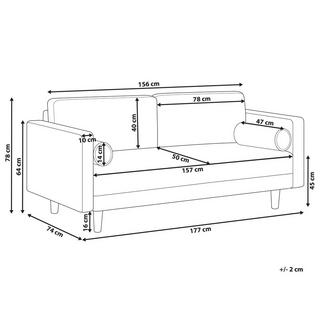 Beliani 3 Sitzer Sofa aus Polyester Retro NURMO  