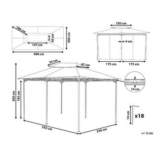 Beliani Gazebo en Acciaio Moderno COLOS  