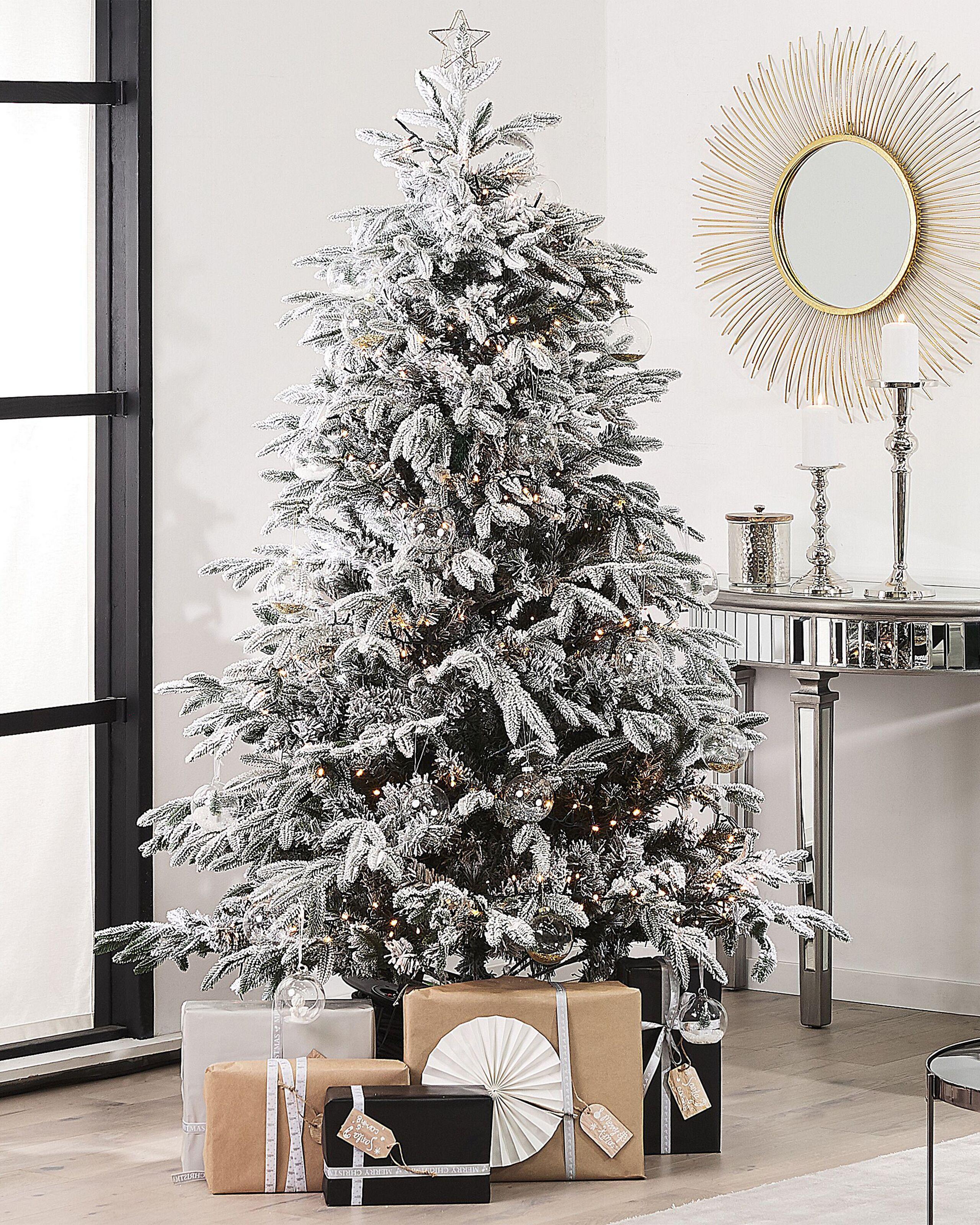 Beliani Albero natalizio innevato en PVC Scandinavo BASSIE  