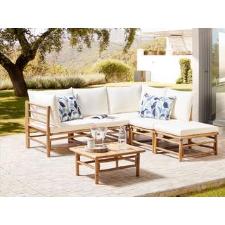 Beliani Divano angolare en Legno di bambù Boho CERRETO  