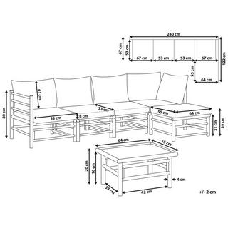 Beliani Ecksofa aus Bambusholz Boho CERRETO  