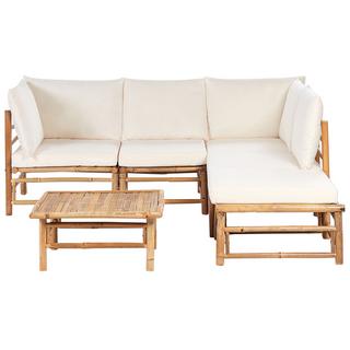 Beliani Divano angolare en Legno di bambù Boho CERRETO  