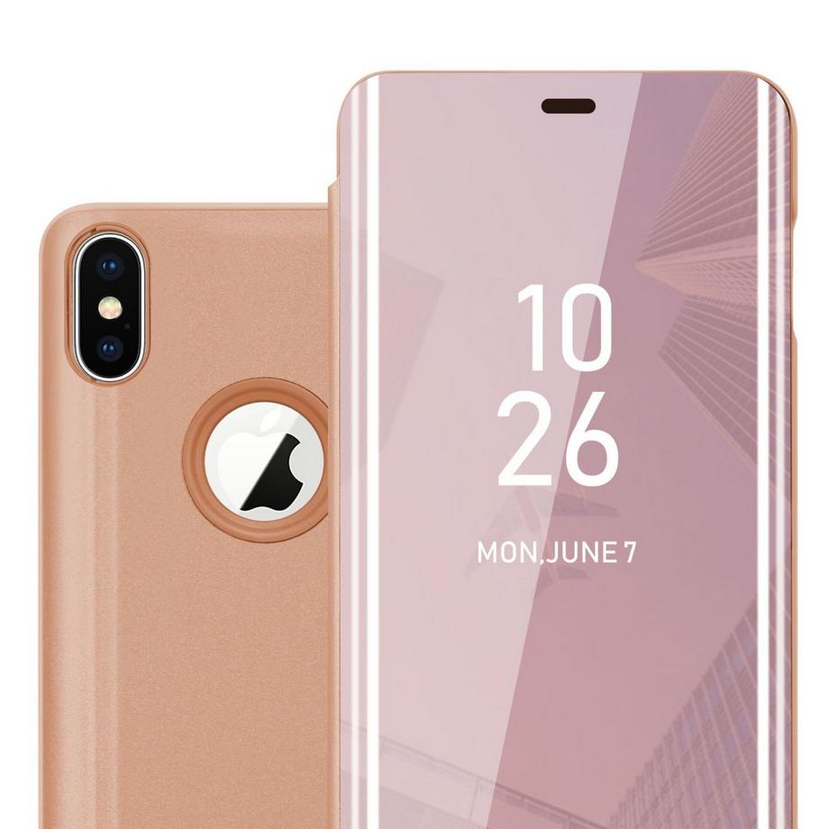 Cadorabo  Hülle für Apple iPhone XS MAX Spiegel Standfunktion 360 Grad Schutz 