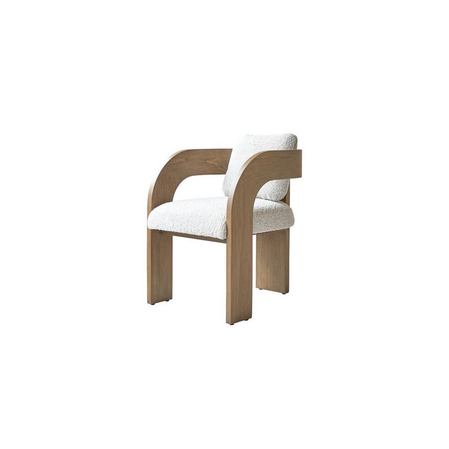 Tikamoon Stuhl aus massivem Mindiholz und ecrufarbenem Stoff Boti  