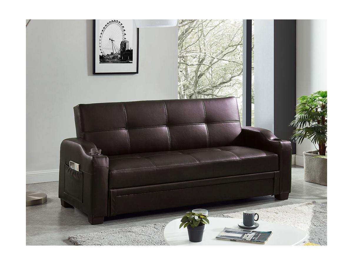 Vente-unique Schlafsofa Klappsofa MIRELLA Kunstleder  