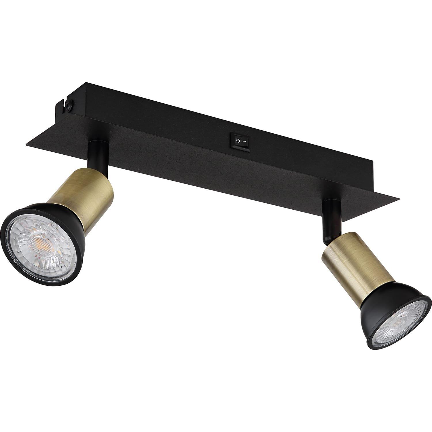 mutoni Faretto Drew metallo nero 2xGU10  