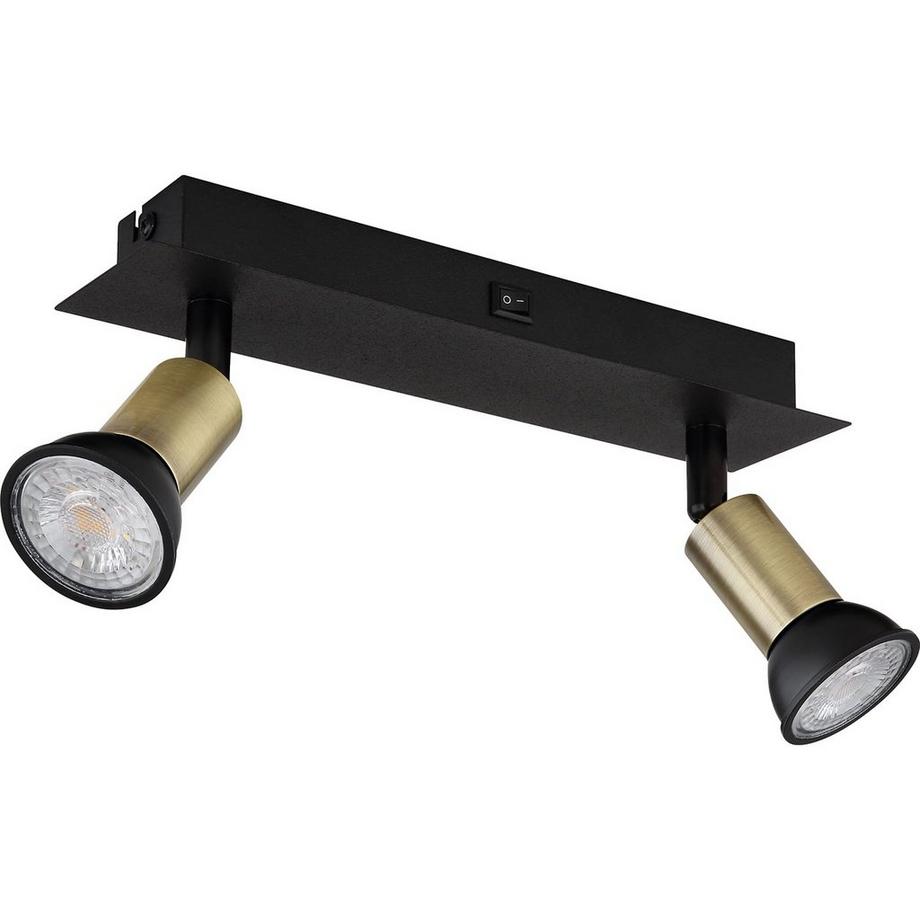 mutoni Faretto Drew metallo nero 2xGU10  