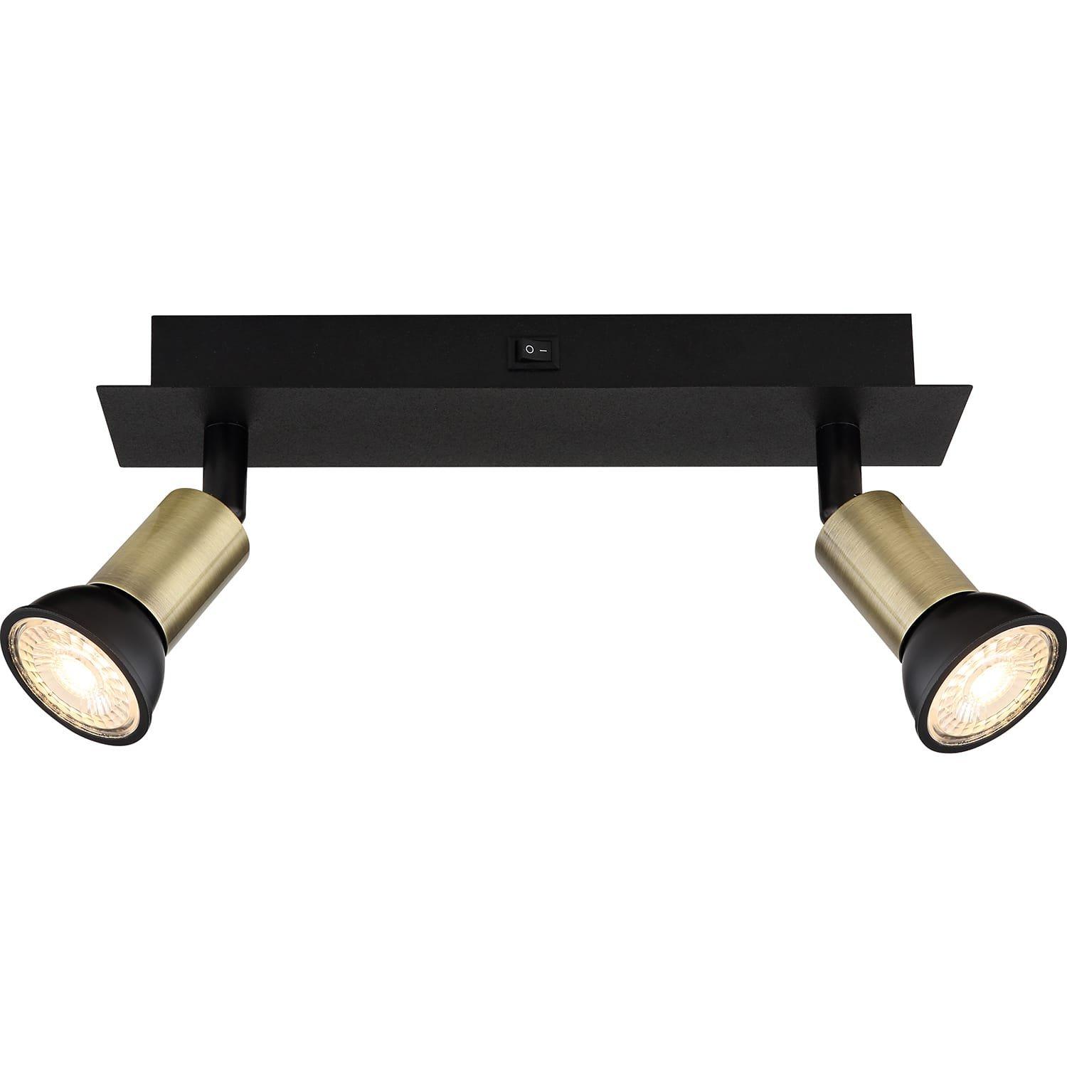 mutoni Faretto Drew metallo nero 2xGU10  