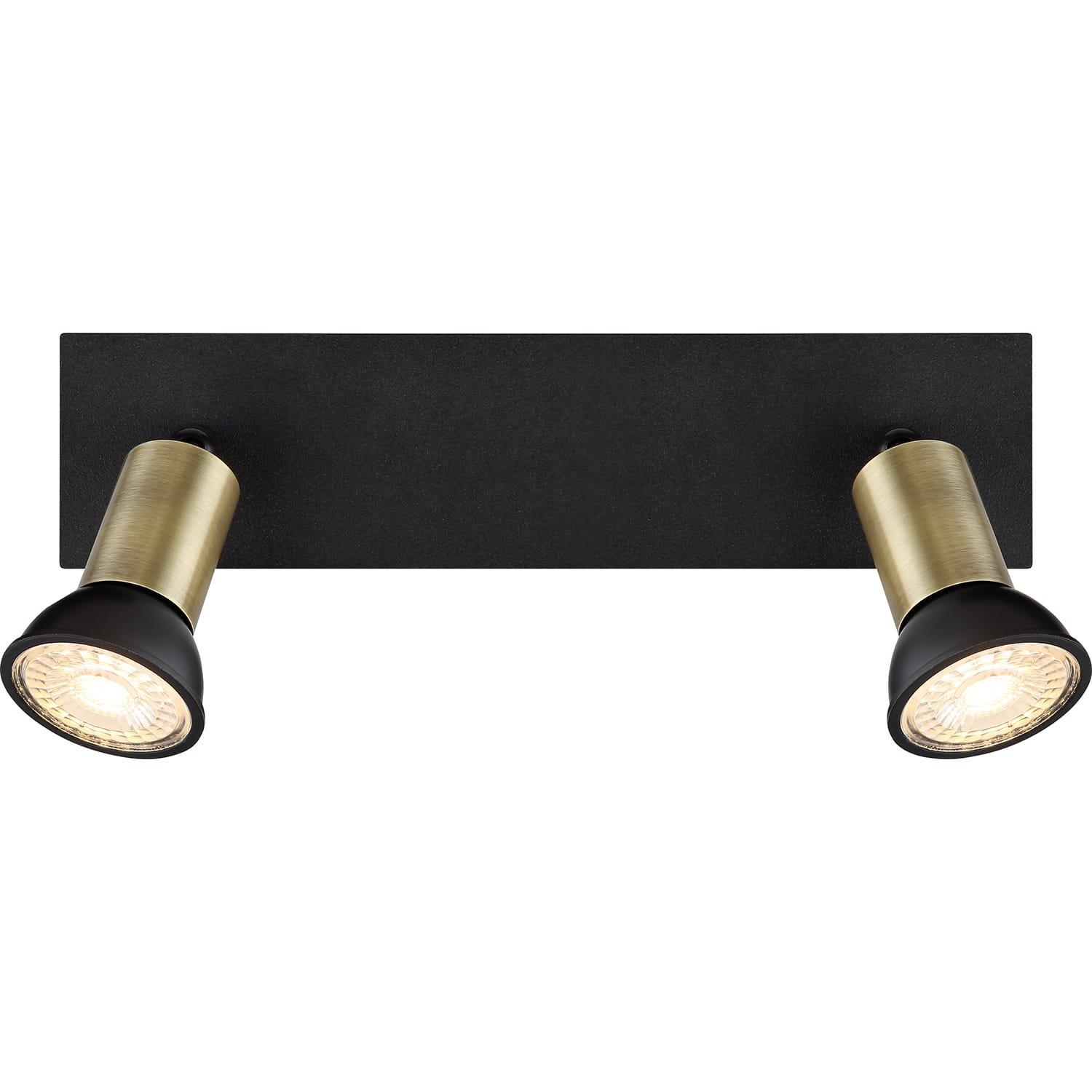 mutoni Faretto Drew metallo nero 2xGU10  