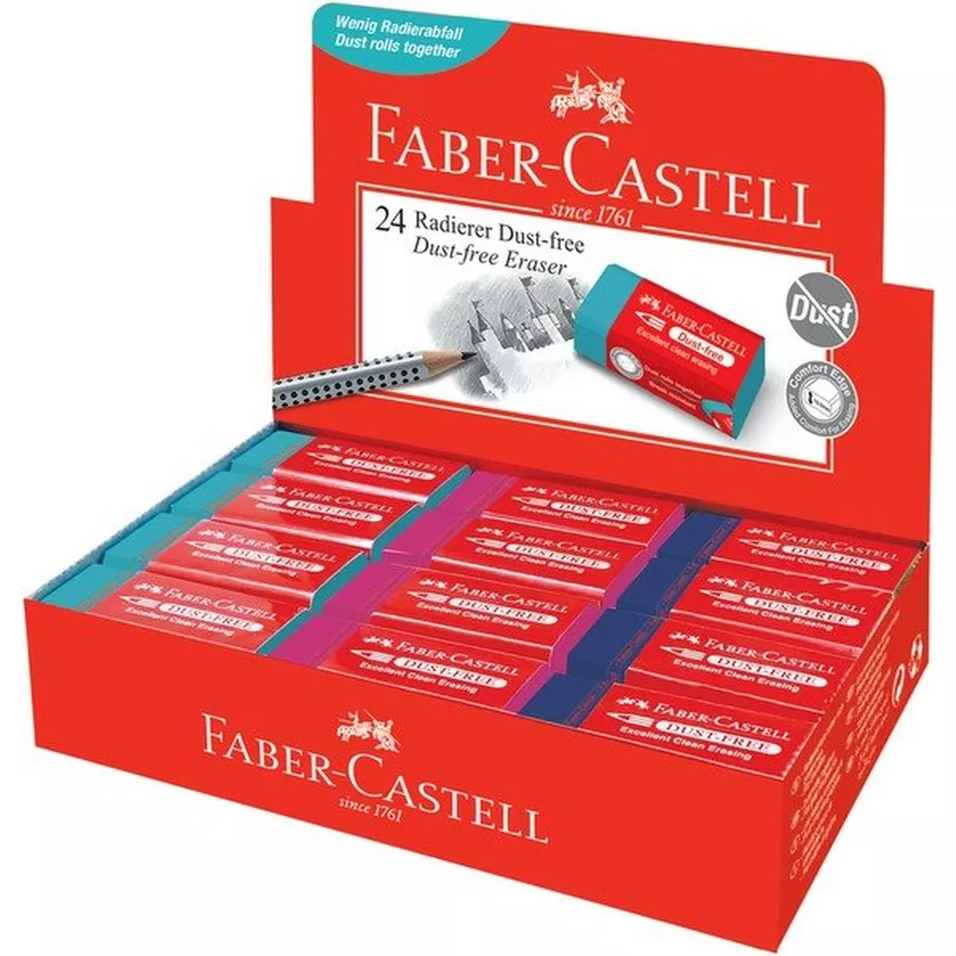 Faber-Castell -  Radierer Trend Dust-Free 187221 3 Farben, 1 Stück
