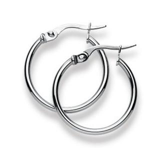 MUAU Schmuck  Creolen Weissgold 750, 39mm 