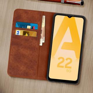 Avizar  Custodia Folio Samsung A22 5G Marrone 