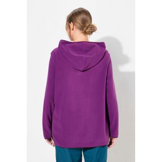 Ulla Popken Fleece Troyer Kurz Oversized Kapuze Langarm Recycelt  