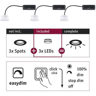 Paulmann LED-Einbauleuchte 3er Set LED 19.5 W Satin  