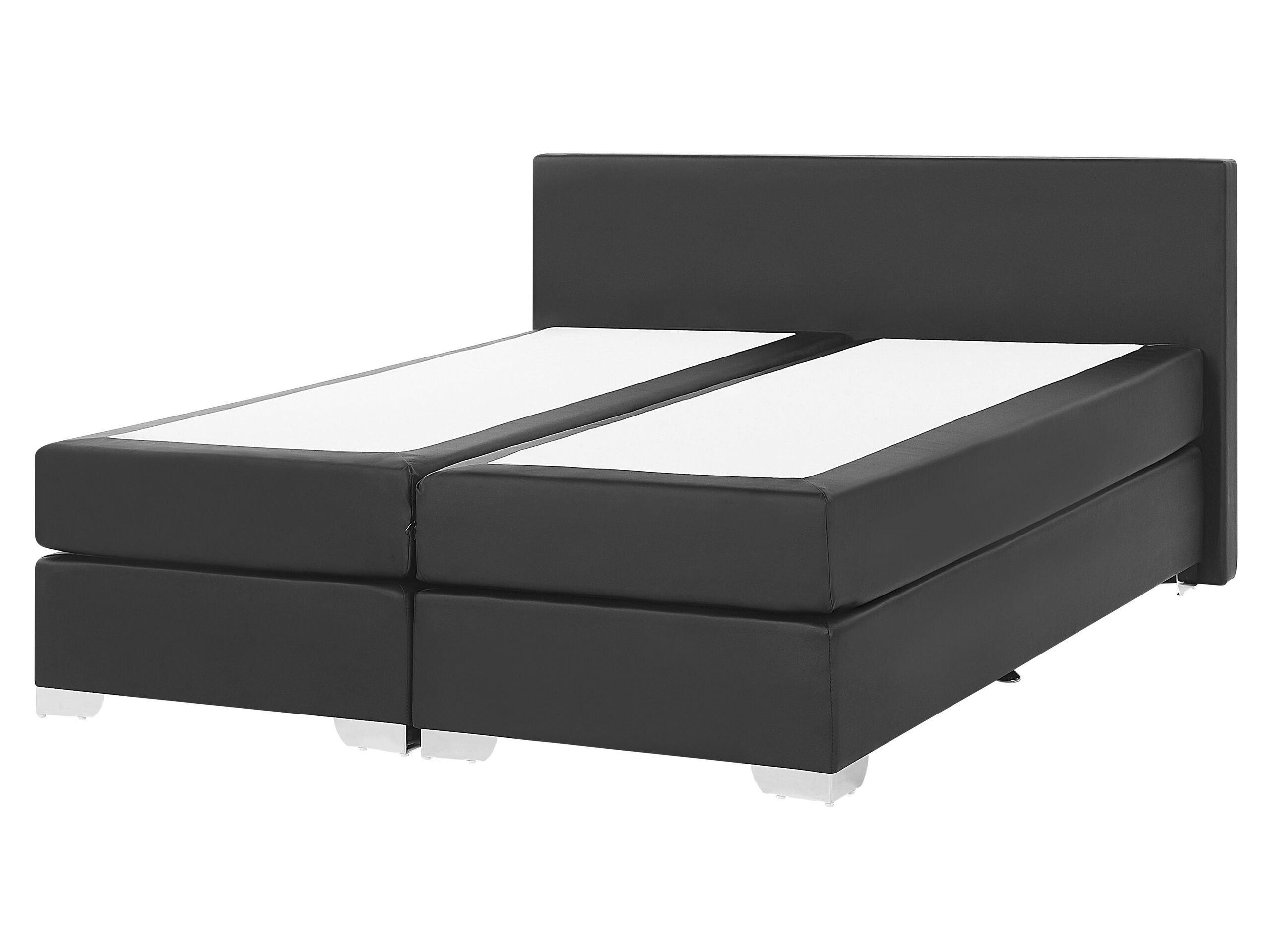 Beliani Letto boxspring en Pelle sintetica Moderno PRESIDENT  